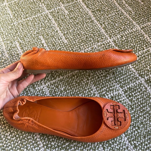 Tory Burch Orange Ballet Flats Size 6.5 - Picture 8 of 12